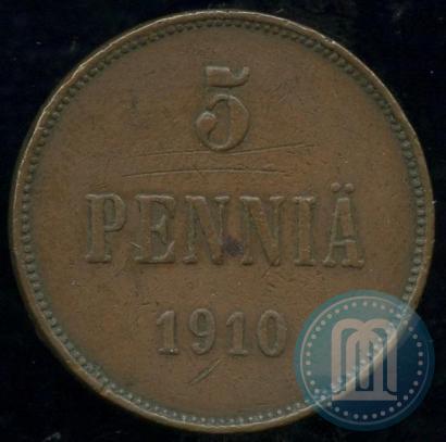 Picture 5 pennia 1910 year  