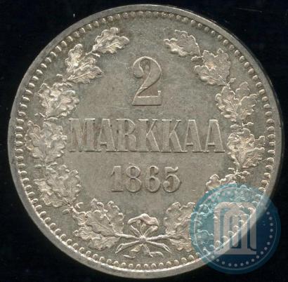 Picture 2 markkaa 1865 year S 