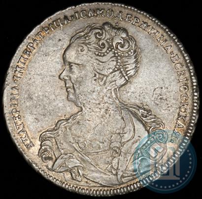 Фото 1 рубль 1725 года  "Петербургский тип, портрет влево"