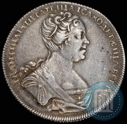 Фото 1 рубль 1726 года СПБ "Петербургский тип, портрет вправо"