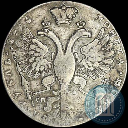 Фото 1 рубль 1726 года СПБ "Петербургский тип, портрет вправо"