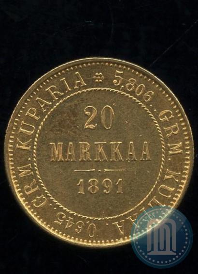 Picture 20 markkaa 1891 year L 