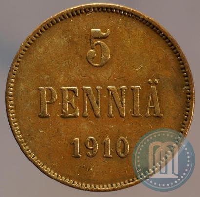 Фото 5 пенни 1910 года  