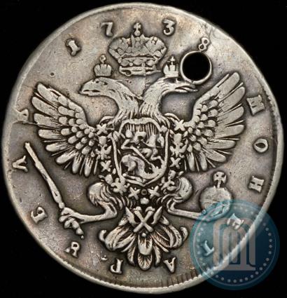 Фото 1 рубль 1738 года СПБ "Петербургский тип"