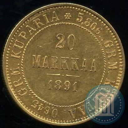 Picture 20 markkaa 1891 year L 