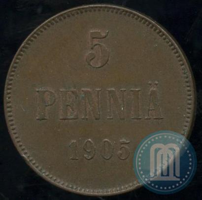 Picture 5 pennia 1905 year  