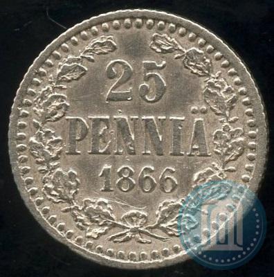 Picture 25 pennia 1866 year S 