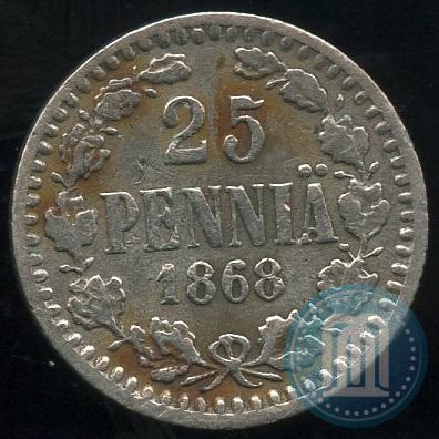 Фото 25 пенни 1868 года S 