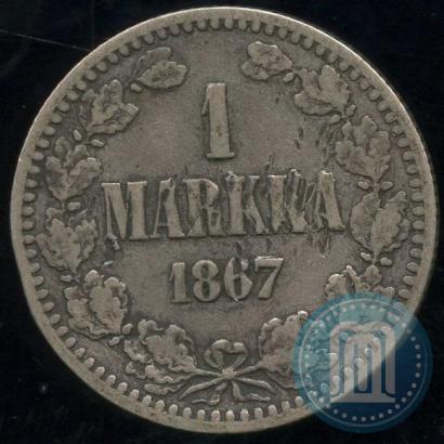 Picture 1 markka 1867 year S 