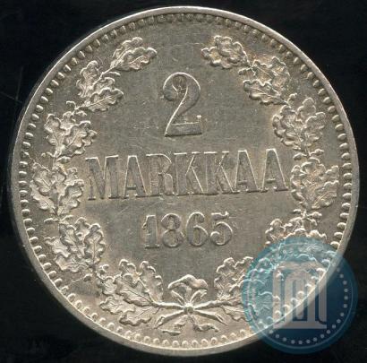 Picture 2 markkaa 1865 year S 