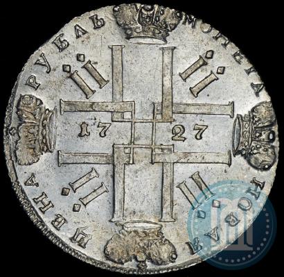 Фото 1 рубль 1727 года СПБ "Петербургский тип"