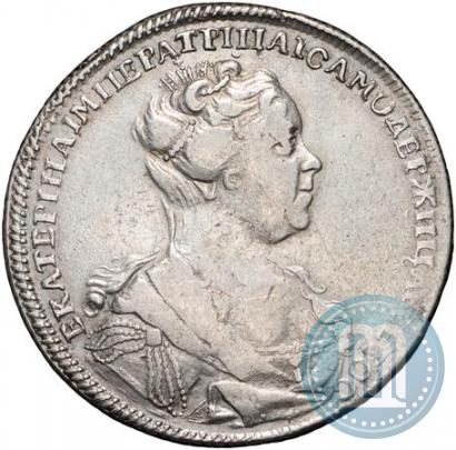 Picture 1 rouble 1727 year СПБ "Petersburg type, portrait turned to the right"