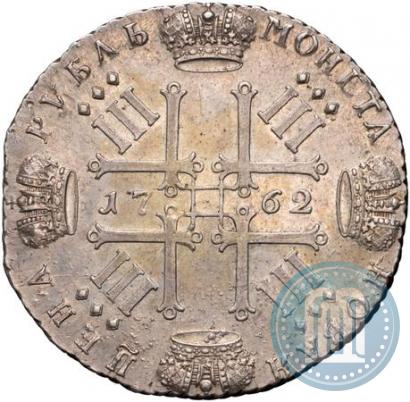 Picture 1 rouble 1762 year СПБ "Monogram on the reverse. Pattern"