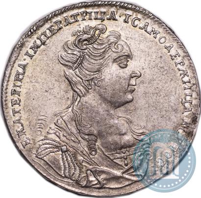 Фото 1 рубль 1726 года  "Московский тип, портрет вправо"