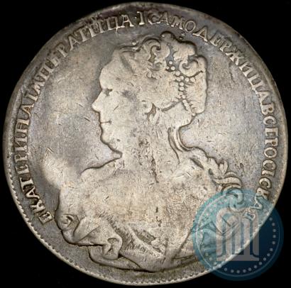 Фото 1 рубль 1725 года СПБ "Петербургский тип, портрет влево"