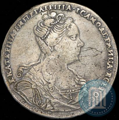 Фото 1 рубль 1727 года  "Московский тип, портрет вправо"