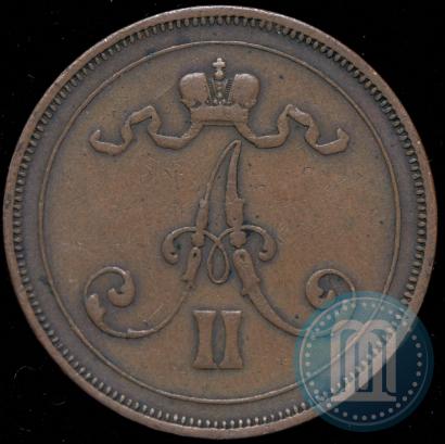 Фото 10 пенни 1875 года  