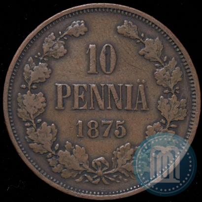 Фото 10 пенни 1875 года  