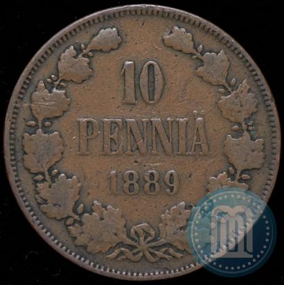Фото 10 пенни 1889 года  