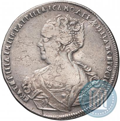 Фото 1 рубль 1725 года СПБ "Петербургский тип, портрет влево"