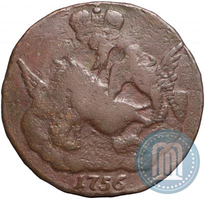 Picture 2 kopecks 1757 year  "Nominal under St. George"