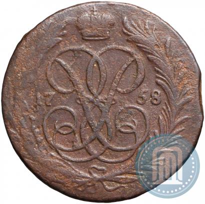 Фото 1 копейка 1758 года  