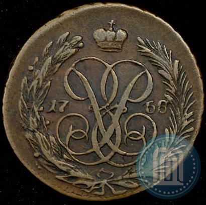Picture 1 kopeck 1758 year  