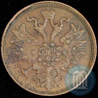 Picture 5 kopecks 1858 year ЕМ "Type of 1860-1867"