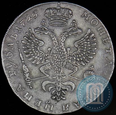 Фото 1 рубль 1726 года  "Московский тип, портрет влево"