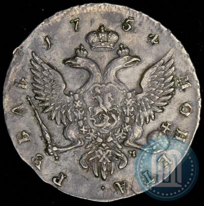 Фото 1 рубль 1754 года СПБ-IМ "Портрет работы Бенджамина Скотта"