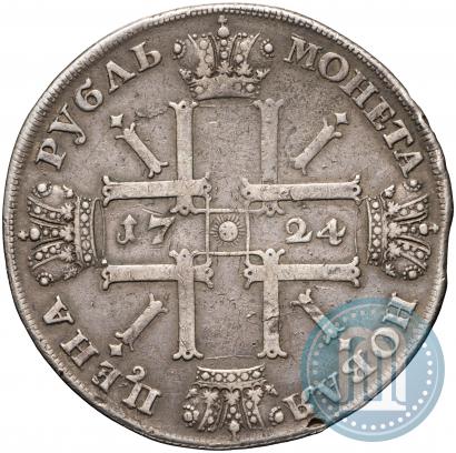 Picture 1 rouble 1724 year СПБ "Sun rouble, portrait in armour"
