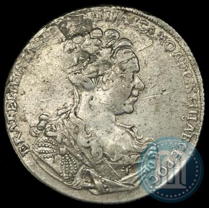 Picture 1 rouble 1727 year СПБ "High haircut"