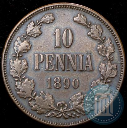 Picture 10 pennia 1890 year  