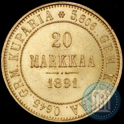 Picture 20 markkaa 1891 year L 