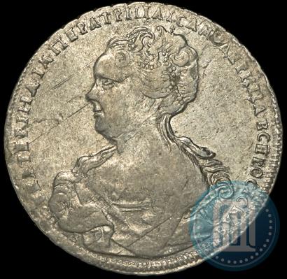 Picture 1 rouble 1725 year СПБ "Petersburg type, portrait turned to the left"