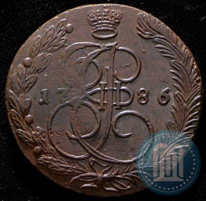 Picture 5 kopecks 1786 year ЕМ 