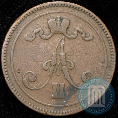 Фото 10 пенни 1865 года  