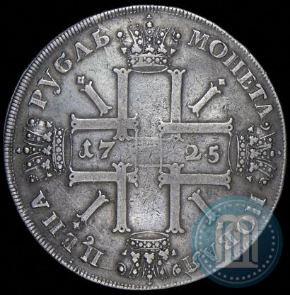 Фото 1 рубль 1725 года СПБ "Солнечный, в наплечниках"