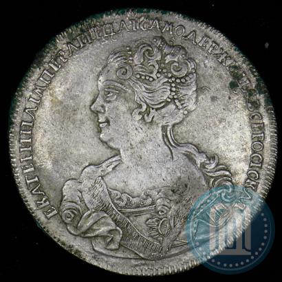 Фото 1 рубль 1725 года СПБ "Петербургский тип, портрет влево"
