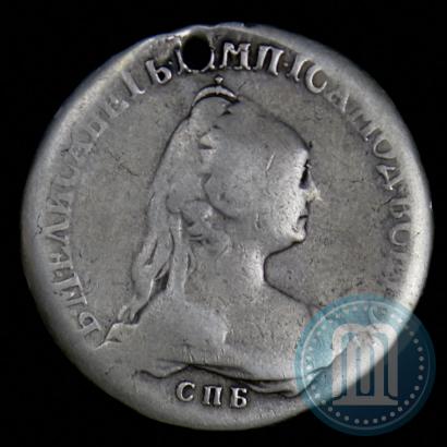 Фото 1 рубль 1757 года СПБ-ЯI "Портрет работы Ж. Дасье"