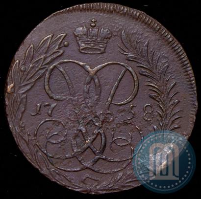 Фото 5 копеек 1758 года СПБ 