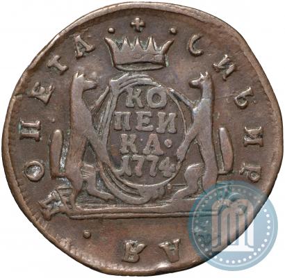 Picture 1 kopeck 1774 year КМ 