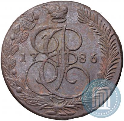 Фото 5 копеек 1786 года ЕМ 