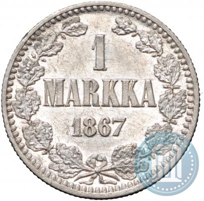 Picture 1 markka 1867 year S 