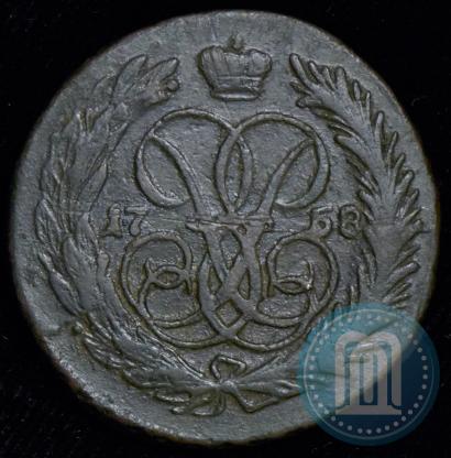 Picture 1 kopeck 1758 year  