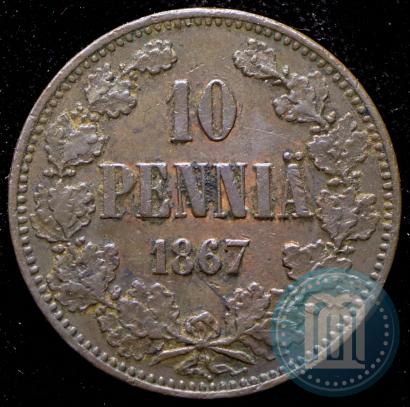 Фото 10 пенни 1867 года  