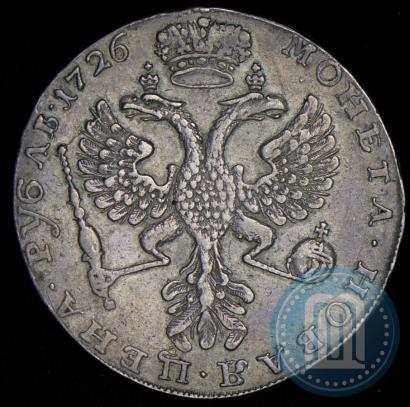Фото 1 рубль 1726 года  "Московский тип, портрет влево"
