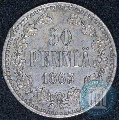 Фото 50 пенни 1865 года S 