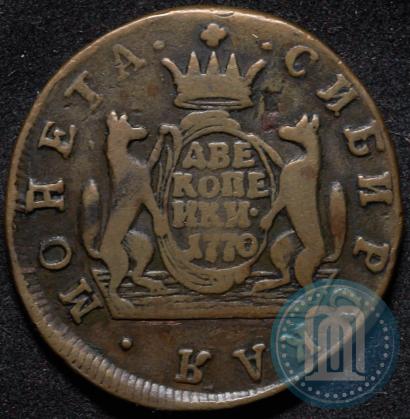 Фото 2 копейки 1770 года КМ 