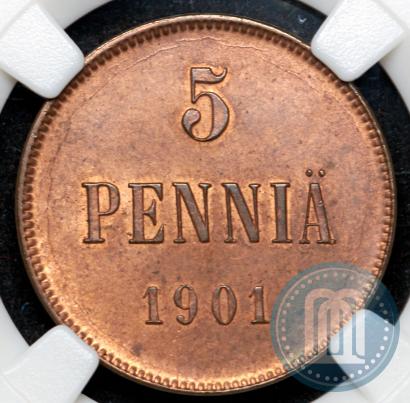 Picture 5 pennia 1901 year  